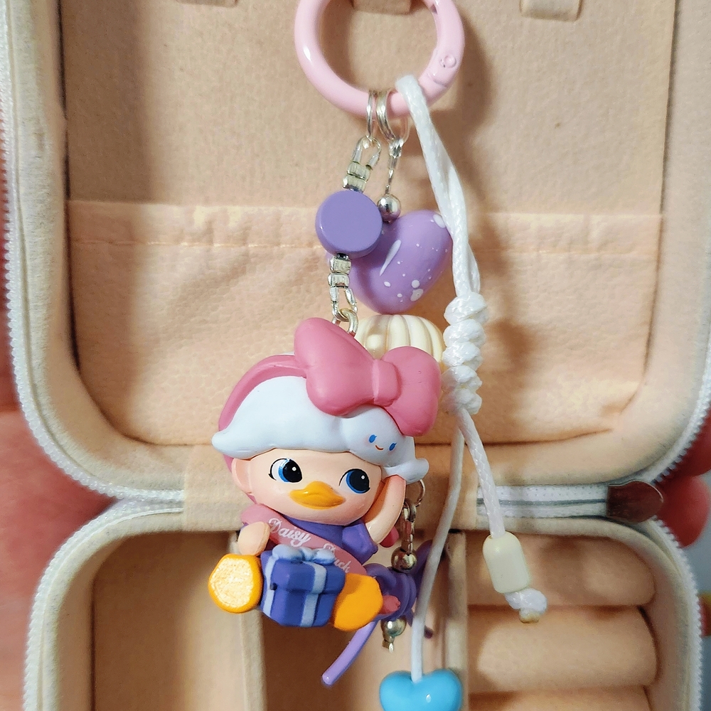 Charming Duck Keychain with Pink and Purple Details